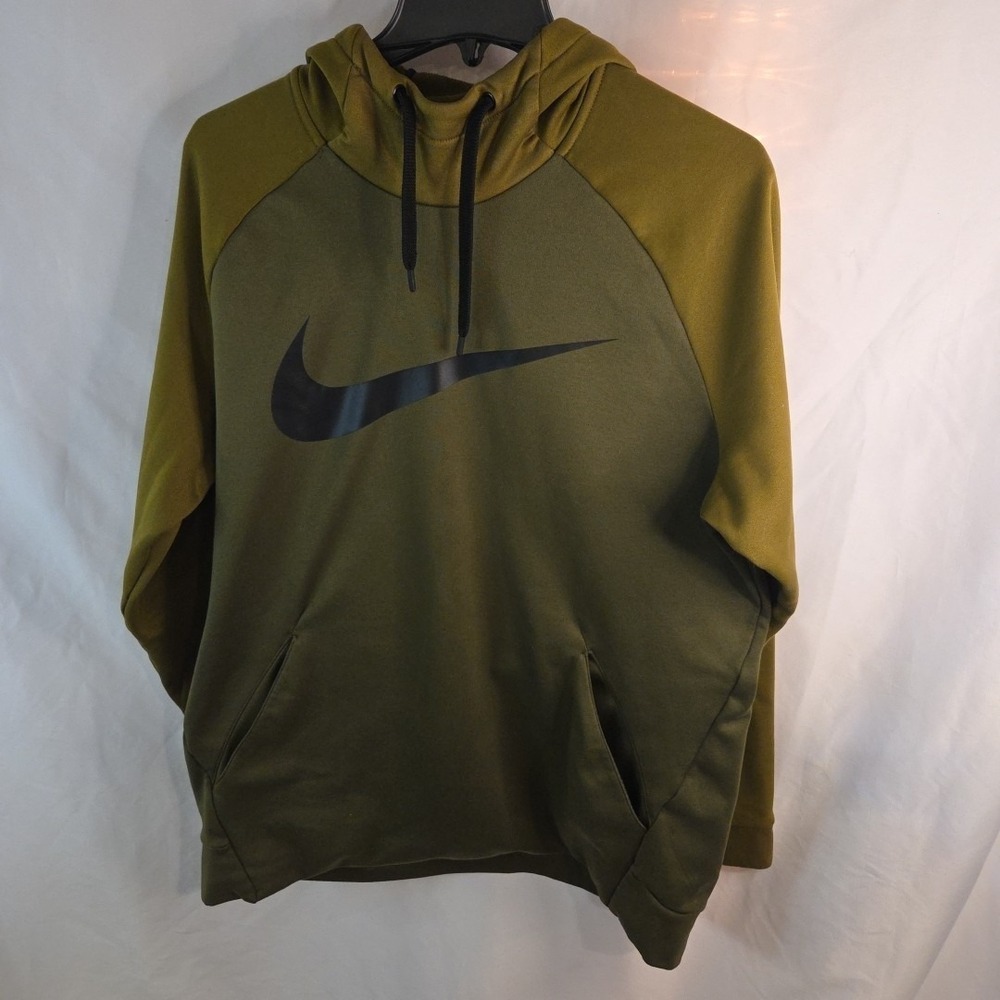 Nike Dry‎ Fit Pullover Hoodie Men's L, Green Fleece Interior Pre-owned
